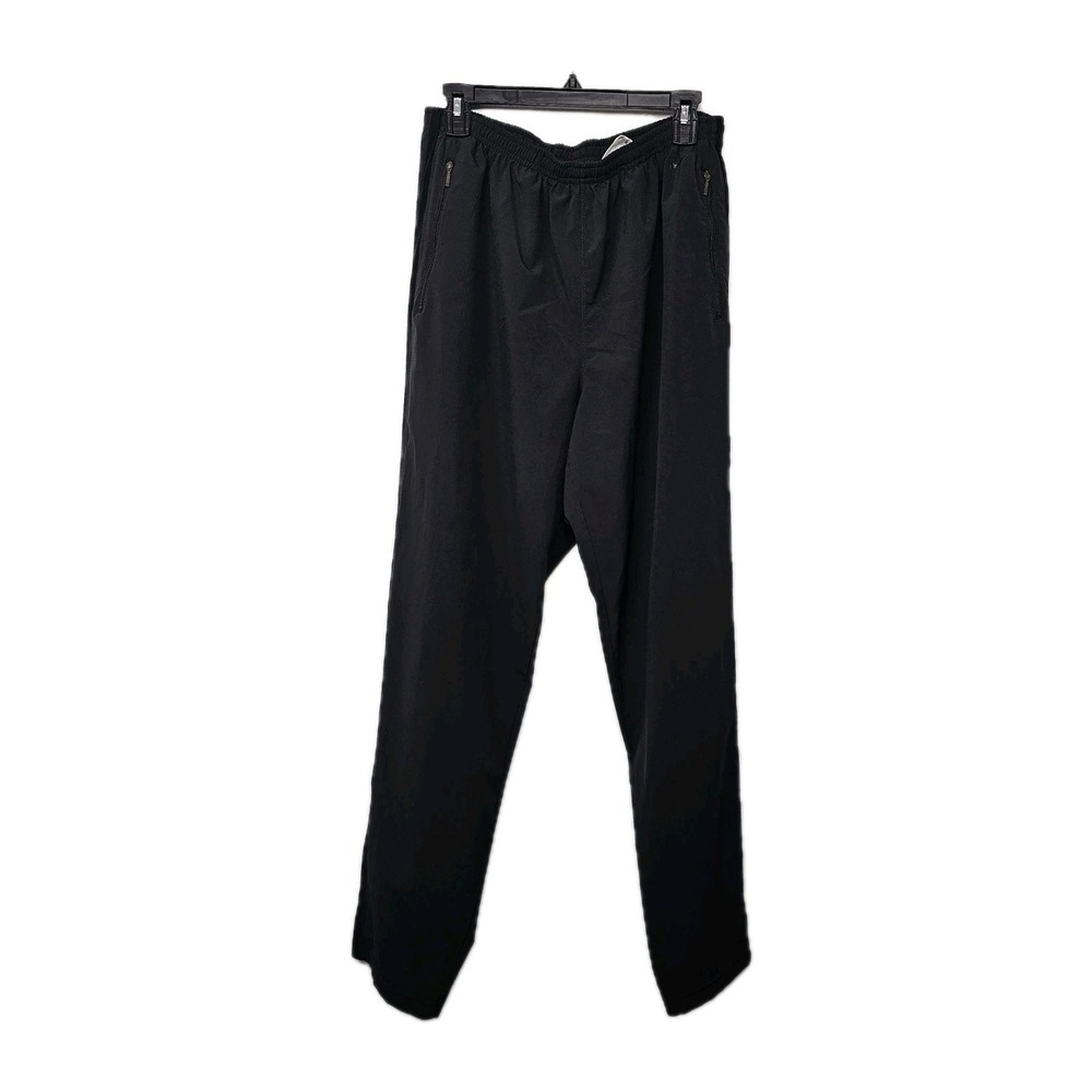 VINTAGE Nike Pants Mens Large Black Track Jogger Zip Ankle Mesh Sides‎ Y2K EUC
